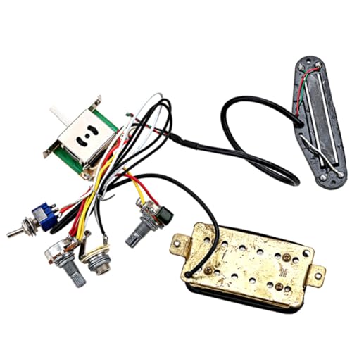 Abaodam 1 セット ギターライン エレキギターキット エレキギタースタンド ギター用ピックアップ ギターフックハンガー ギターエフェクト 耐久性のあるピックアップ プラスチック Black