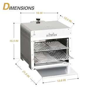 Big horn outdoors 1500f infrared grill tabletop broiler portable propane steak cooker stainless steel outdoor bbq machine with pizza stone for steak burgers and pizza  urban country home decor