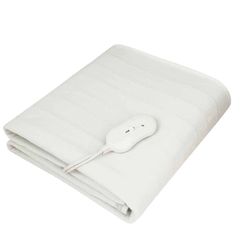 Bakaji Coperta Elettrica Termica in Tessuto Poliestere Coprimaterasso Scaldaletto Elettrico con Telecomando Termocoperta Scalda Letto 3 Impostazioni Calore (150 x 80 cm Singolo)