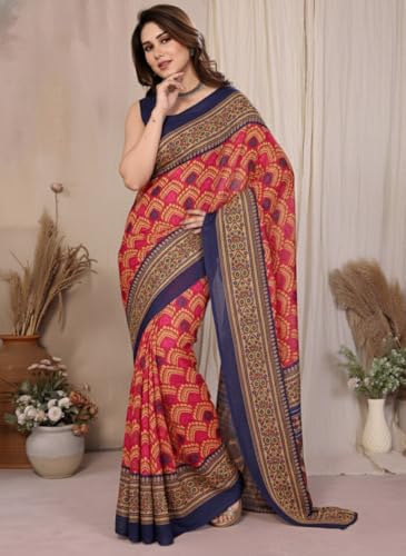 Image of Yashika Women's Georgette Saree with Blouse Piece for Traditional Ethinic Wear Sari
