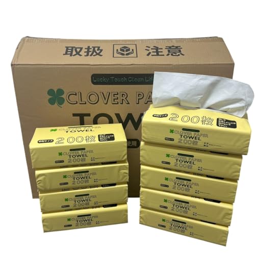 clover paper towel N[o y[p[^I TCY 200  ^I @ e ܂Ƃߔ Ɩp ƒp ƒ p nh^I Аi (zCg, TCY, 8pbN)