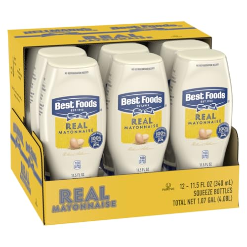 Image of Best Foods Real Mayonnaise Squeeze Bottles, 11.5 Fl Oz, 12 Pack | Gluten Free, 100% Cage Free Eggs, Rich Creamy Texture, No Mess Cap, 100% Recycled Bottle, for Burgers & Sandwiches
