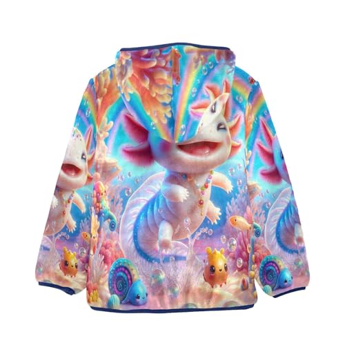 Cute Underwater Creature Scene Toddler Fleece Jacket Girl Boys Hooded Fleece Jacket Coat Warm Outwear Zip-up 3-10T2
