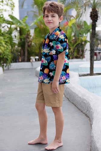 Image of Cromoncent Matching Hawaiian Outfits for Family, Dad and Son Matching Luau Beach Tropical Shirts Mommy Daughter Tropical Sets