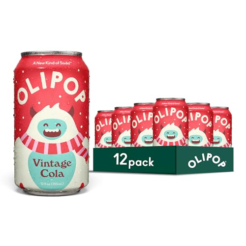 OLIPOP Prebiotic Soda Pop, Vintage Cola, Pantry Pack Packed with Prebiotics, Fiber, and Botanicals, Gluten Free, Vegan, GMO Free, 12oz (12-Cans) OLIPOP Prebiotic Soda Pop, Vintage Cola, Pantry Pack Packed with Prebiotics, Fiber, and Botanicals, Gluten Free, Vegan, GMO Free, 12oz (12-Cans)