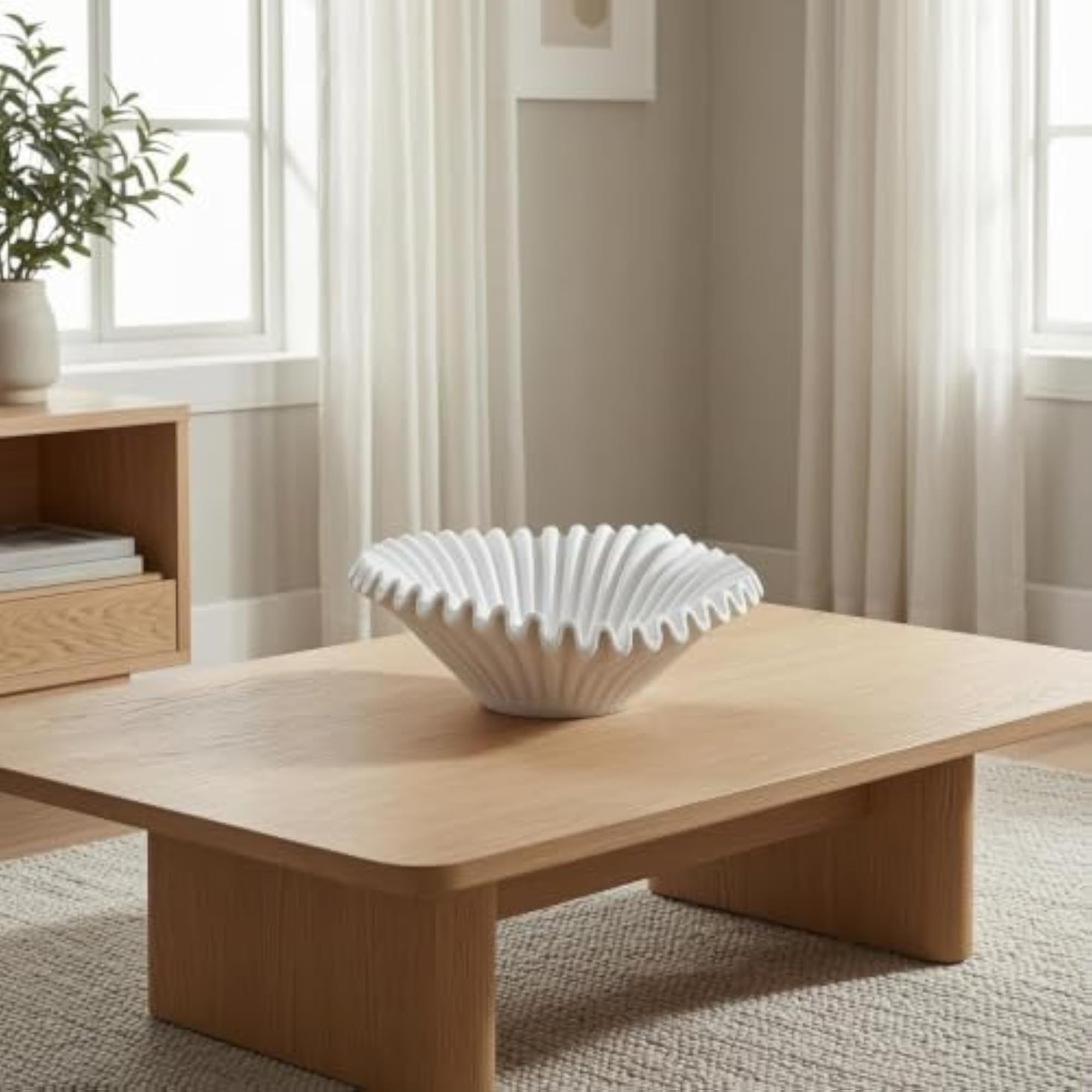 Resin Tray Featuring Wave-ribbed Exterior