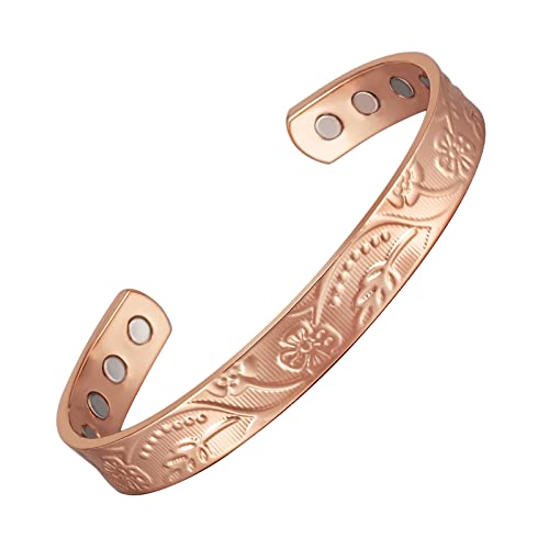 EnerMagiX Lymph Drainage Copper Magnetic Bracelet Ring for Arthritis and Joint Magnetic Lymph Drainage, Adjustable Set Copper Jewelry, Fashion Women Gift (Bracelet)