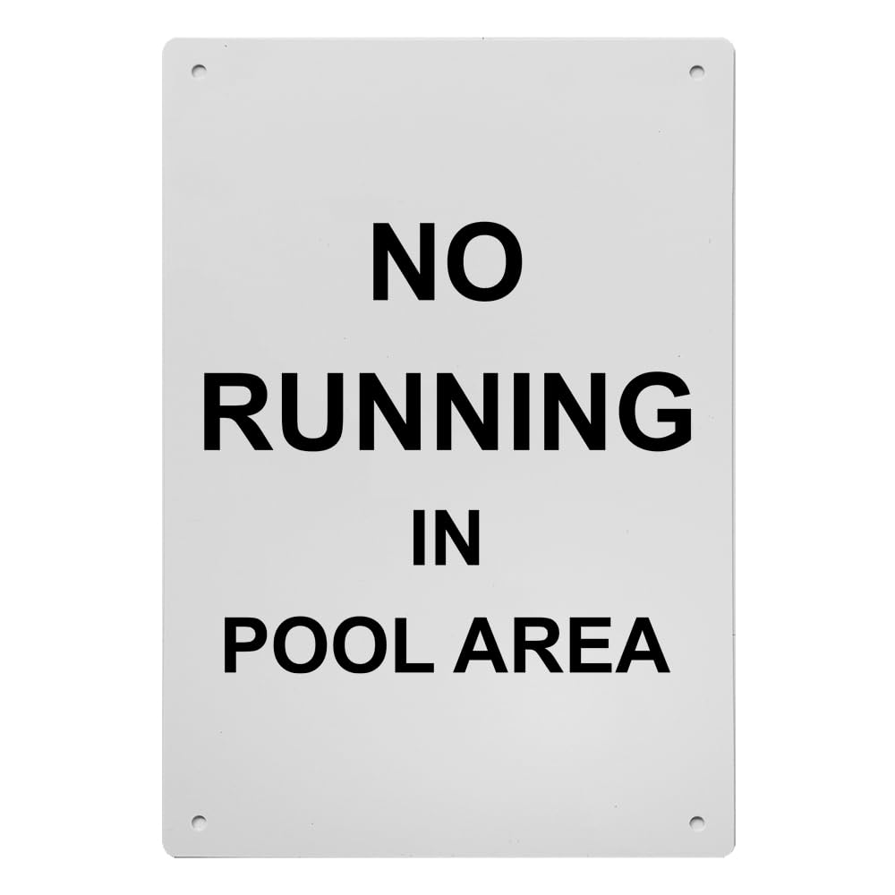 No Running In Pool Area Sign, 8.5 x 11 in