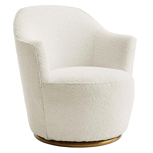 Sillón giratorio bouclé blanco