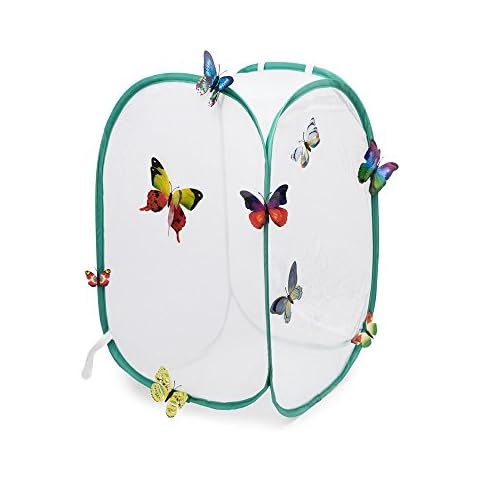 Hyindoor Insect and Butterfly Habitat Cage Terrarium - Pop-up 60cm Tall (White) Cover