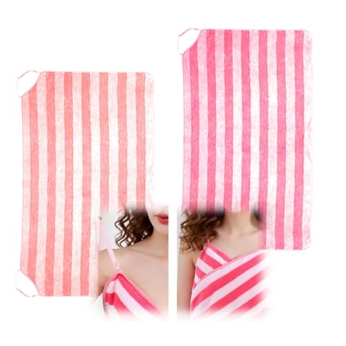Glow Wrap Towel with Straps with Straps, Sexy Sling Bath， Wearable Towels Dress Absorbent Bath Robe， Soft and Quick-Dry Spa Shower Wrap(Rose Red+Pink+White,Large+Small)