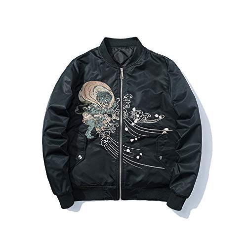 XYXIONGMAO Japanese Goblin Streetwear Men Bomber Jacket Oversized Windbreaker Couple Hip Hop Clothing Black2