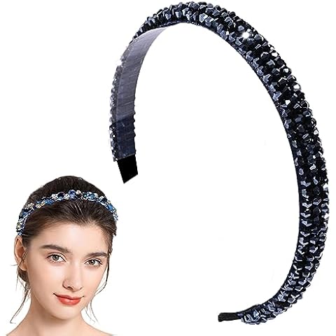 Traziewell Navy Blue Crystal Hair Headband Cover