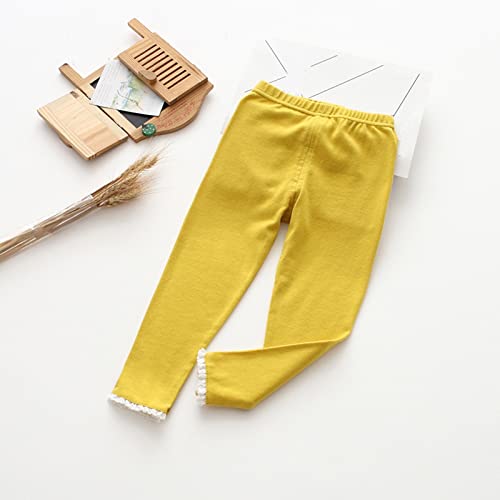 KAGAYD Toddler Baby Girls Ruffled Pants Leggings Soild Color Trousers Clothes Stretchy Basic Ninth Ankle Length Pants2