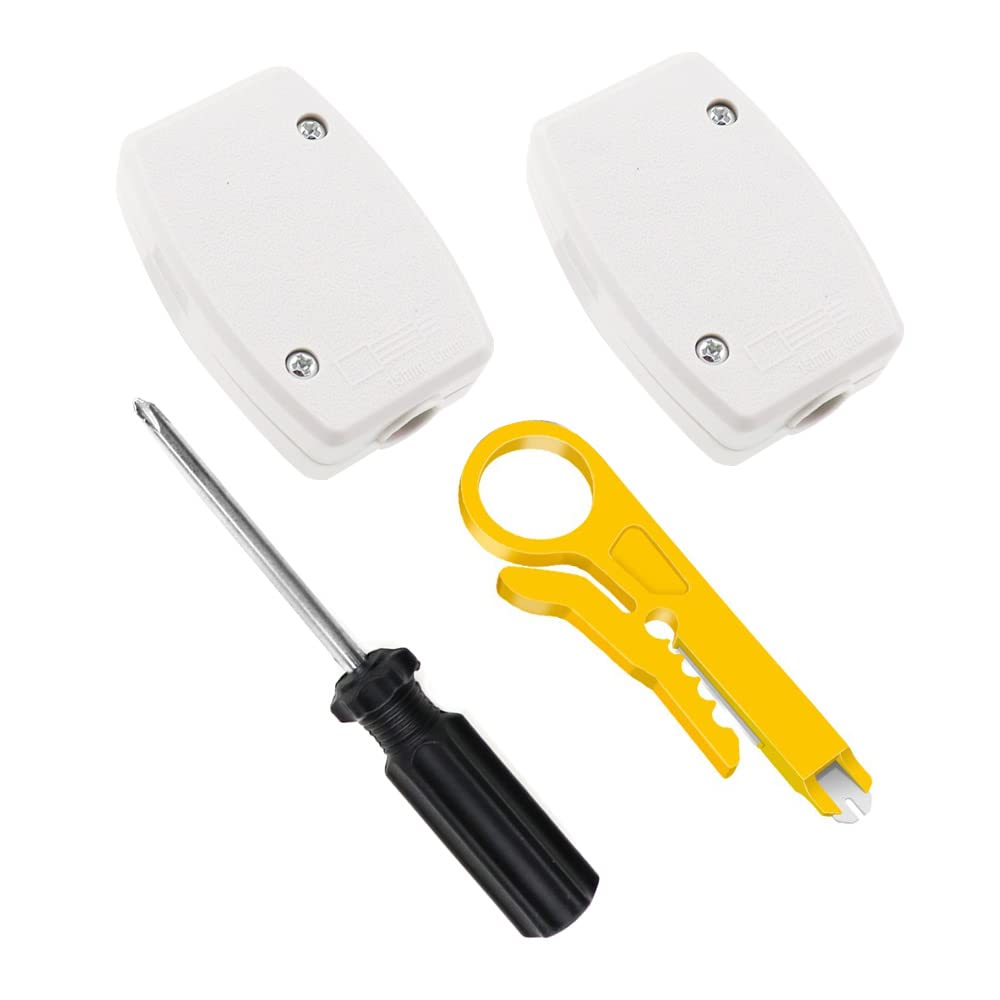 BlueXP2 Pack 3 Terminal Electrical Junction Box Flex Connector 13 AMP 250 V Cable Joiner for Indoor Lightingwith Wire Stripper and Screwdriver for LED Lighting Power Automotive Wiring White