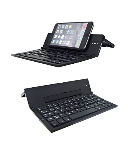 Folding Bluetooth Keyboard,Geyes Foldable Wireless Keyboard with Portable Pocket Size, Aluminum Alloy Housing