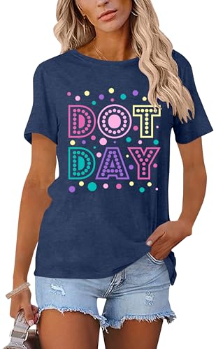 Dot Day Shirt for Women Colorful Pastel Dots Graphic Shirts Happy Dot-Day Shirts Inspire Positive Teacher Tee Top3