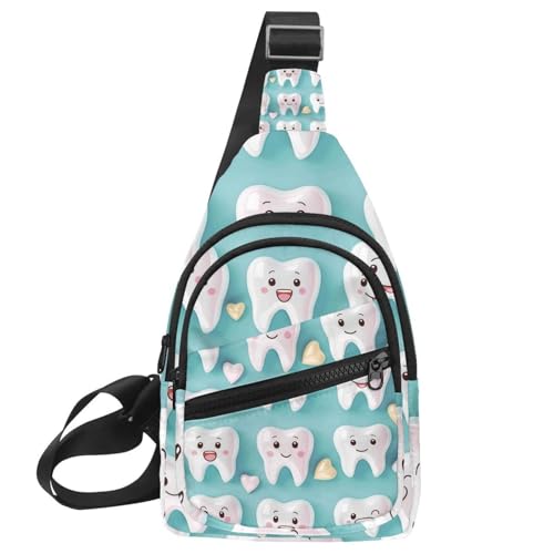 Mochila bandolera de dientes: bolsa de hombro compacta y ajustable para un viaje cómodo