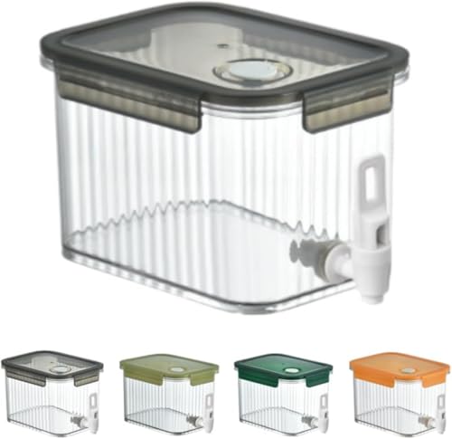 AOBOPO 2.5L/3.5L 可選 透明プラスチック冷水筒|蛇口付き 横置き冷蔵対応 麦茶・フルーツティー用 家庭・アウトドア・お店用 漏れ防止