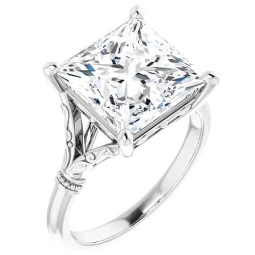 Princess Cut Lab Diamond Engagement Ring 4 Carat