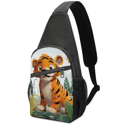 Bolso cruzado casual estilo tigre para senderismo y viaje