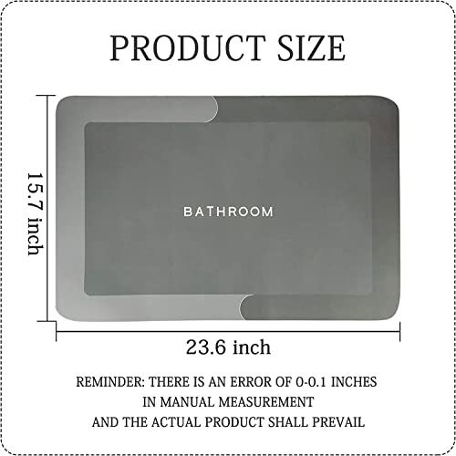 Wishlotus Bath Rug, 15 X 23Inch Non-Slip Bathroom Mat, Super Absorbent And Comfortable Shower Rug, Floor Runner Carpet Easy To Clean And Dry (Gray) #TOP2