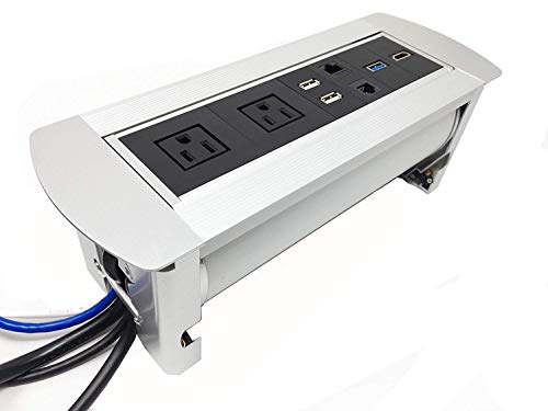 Pwr Plug Connectivity Box Power Hub Module Conference Table In-Desk Media Center USB