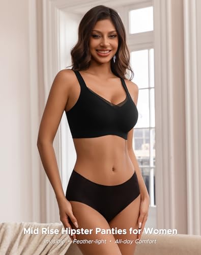 Image of INNERSY Seamless Underwear for Women Soft No Show Invisible Hipster Panties 4-Pack