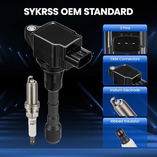 Image of Set of 6 UF550 Ignition Coil Pack and 1406 Spark Plugs Compatible with Nissan Altima Maxima Murano Pathfinde 350Z Quest G35 EX35 FX35 JX35 M35 QX60 Q50 G25 M35h Q70 3.5 3.5L V6 C1670