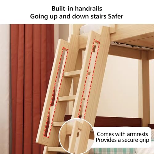 Escalera de repuesto de madera para solucionar accesos difíciles a camas altas 5