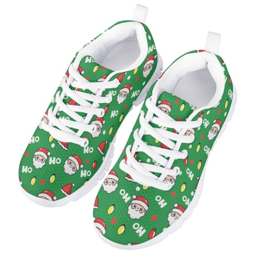 Forchrinse Boys Girls Christmas Sneakers Kids Lace up Tennis Shoes Lightweight Breathable Walking Running Shoes2
