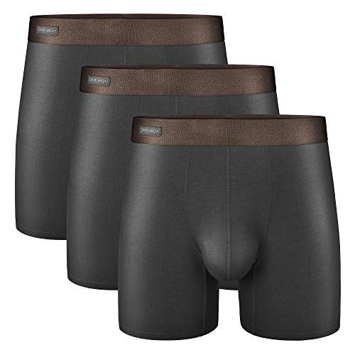 DAVID ARCHY Men's 3 Pack Underwear Ultra Soft Comfy Breathable Bamboo Rayon Basic