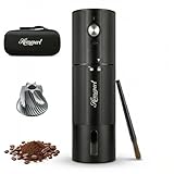 High-Speed Portable Electric Coffee Grinder with 1600mAh Rechargeable Battery, 7-Core Stainless Steel Burr Coffee Mill, 45 Precision Settings, Cordless Design & Compact Aluminum Body for Travel