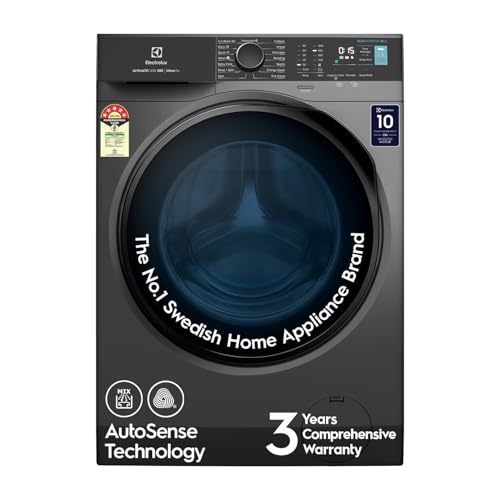 Image of Electrolux 8kg 5 Star Front Load Washing Machine, 3 Year Warranty, AutoSense Technology, Full Load Vapour Wash, Hygienic Care, Woolmark, EcoInverter Motor, UltimateCare 500, EWF8024R5SB, Dark Silver