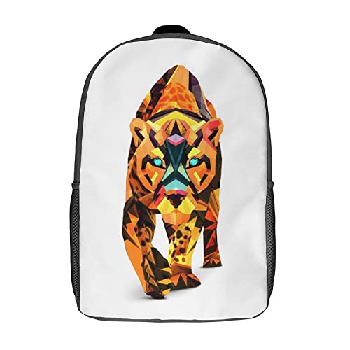 Mochila escolar unisex de 17 pulgadas con estampado 3D Facetas para estudiantes y ocio diario