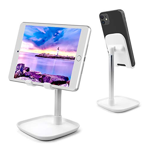 Ossky Soporte Tablet,Soporte Teléfono Móvil Mesa Ajustable y Levantable para iPhone 11/SE 2020/11 Pro MAX,Samsung, iPad Pro 10.5/9.7/12.9,iPad Mini/2/3/4,iPad Air,etc,Todos los móviles y tabletas.