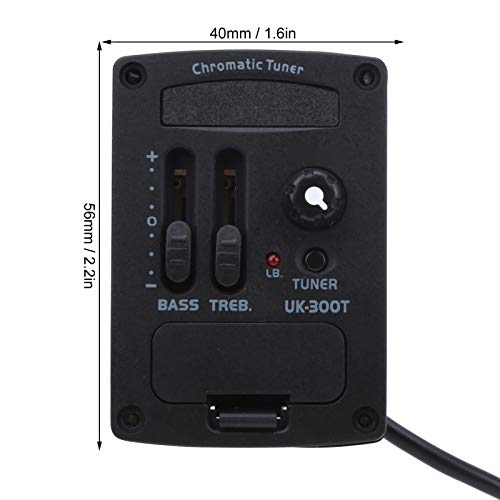 Pastilla Para Ukulele, Ecualizador de 2 bandas Ajuste de pastilla Ukulele EQ Ecualizador Sintonizador Guitarra clásica Pastilla piezoeléctrica Preamplificador