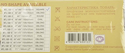 Ennas Cz156 Flannel Backed Vinyl Tablecloth Waterproof Square (58-Inch By 58-Inch Square)¡­ #TOP5