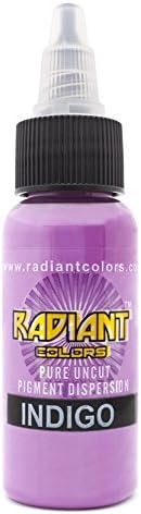 Radiant Colors Tattoo Ink Professional Tattooing Inks Fluid Vegan Pigments 1 oz One Ounce Indigo