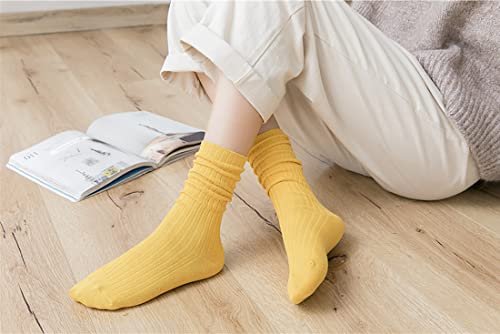 Galsang Vintage Thick Knit Wool Slouch Boots Crew Socks for Women Cotton Casual CrewSocks Gift Socks,Size 5-10,#B674