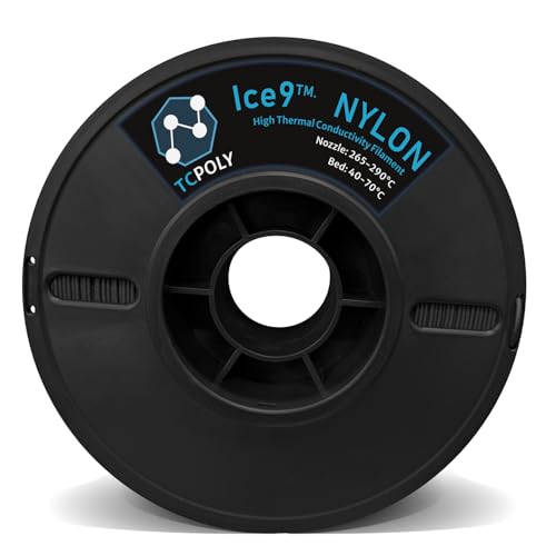 TCPoly Ice9 Nylon Thermally Conductive Carbon Graphite 3D Printing Filament 1KG Spool (1.75 mm, 1000g)