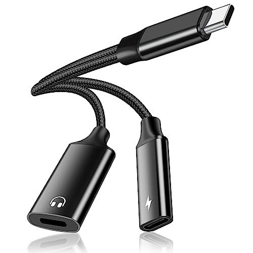 USB C to Lightning Audio Adapter, 2 in 1 USB C Male to Lightning Female Headphone Converter & PD 60W Charging Dongle Compatible with iPad Pro, iPad Air 5/4, MacBook, Galaxy S23/S22/S21, Pixel 7/7Pro