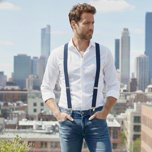 Image of Dibi Suspenders for Men - Adjustable X back Suspender with 4 Strong Clips