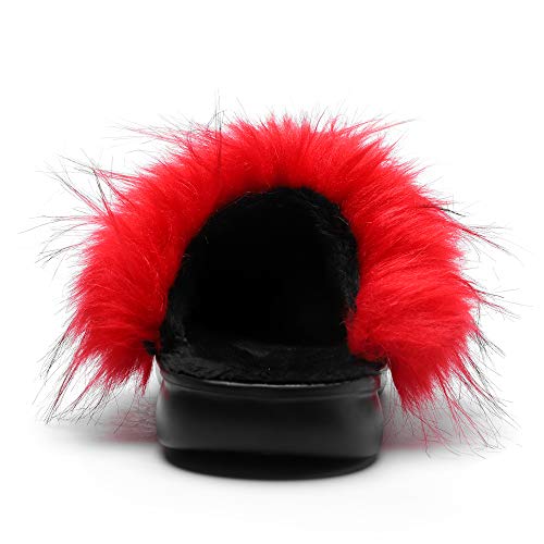 SOLLBEAM Fuzzy House Shoes with Arch Support Orthotic Heel Cup Sandals Slippers for Women4