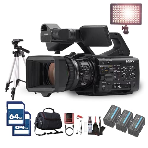 Sony PXW-Z300 3-CMOS XDCAM Camcorder - Shoulder-Mount Professional Video Camera with 17x Zoom Lens - 3 x BP-U35 Battery + 2 x 64GB Memory Card + Large Case + LED Light + More