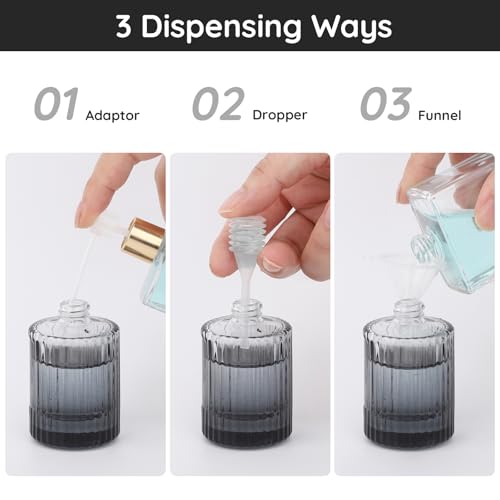 Segbeauty 30ml Fine Mist Spray Bottle with Perfume Refill Kit, 1oz Black Refillable Perfume Atomizer Bottle for Travel, 2pcs Empty Vintage Glass Travel Bottles for Toiletry, Cologne Atomizer for Men4