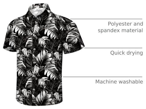 Image of Hawaiian Shirt for Men Tropical Shirts Summer Beach Button Down Short Sleeve Luau Aloha Floral Cruise Vacation Outfit 2026