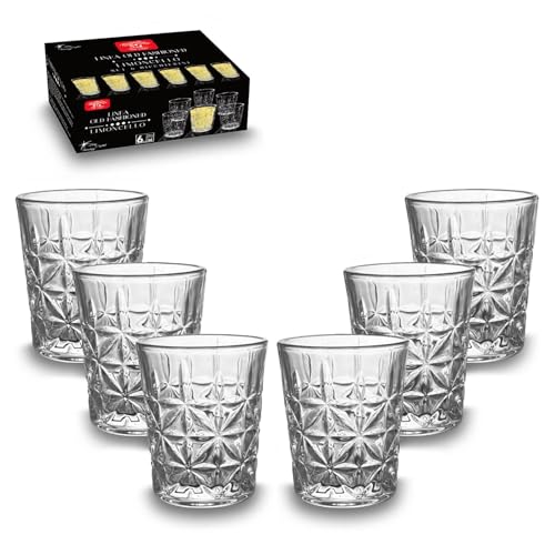 ARCA, Set di 6 Bicchieri Old Fashioned Vetro per Limoncello, Liquori, 60ml