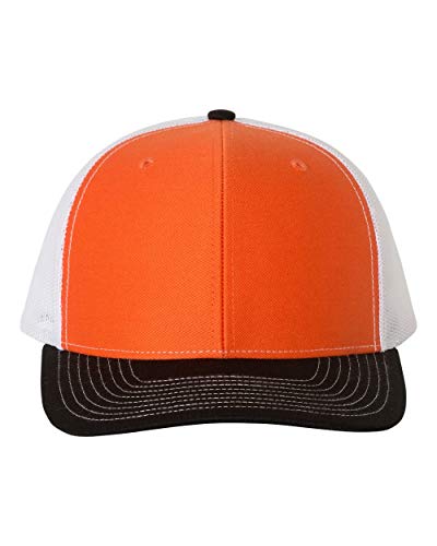 Image of Richardson Snapback Trucker Cap Adjustable Orange /White /Black
