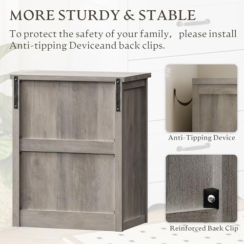 Image of BORNOON 3-Drawer Dresser for Bedroom, Small Wooden Chest of Drawers with Metal Handles, Narrow Storage Cabinet with Anti-Tipping Design, Sturdy Dresser Organizer for Closet, Living Room, Entryway